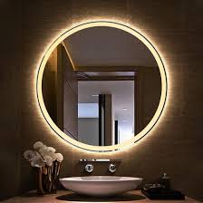Rectangular bathroom mirrors, developed in width, are the most popular and are usually placed on the wall above the washbasin where they are most. China White Large Round Anti Fog Led Wall Bathroom Mirror Brightness Adjustable Anti Shatter Ip65 Bath Mirror For Hotel And Home China Smart Mirrors Mirror Glass
