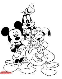 Printable baby mickey and goofy disney s6b7d coloring page. Mickey Donald And Goofy Coloring Pages Novocom Top