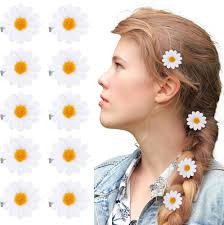 Amazon.com : 10 Pcs White Daisy Flower Hair Clips, Daisy Hair Clips, Women  Sweet Flower Side Hair Clip, Flower Hair Barrettesm, Hair Pins for Wedding  Hair Accessories : Beauty & Personal Care
