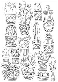 Antistress Raskraski Dlya Vzroslyh Art Terapiya Livre De Couleur Dessin Cactus Coloriage