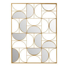deco murale miroir en metal dore 90x120 maisons du monde mirror wall art mirror wall decor metal wall art