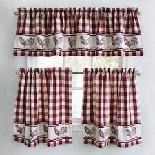Buffalo Check Tier Kitchen Window Curtains Kitchen Curtains Rooster Kitchen Decor Curtains