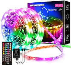 65 6ft 20m led strip lights rusunde ultra long color changing light strip sync to music 600 leds 5050 rgb led strip lights led strip lighting strip lighting