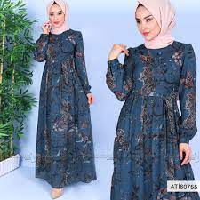 Ati60755 Pazarium Com Tr Tesettur Giyim Bayan Giyim Triko Tunik Elbise Kombin Tesettur Sal Esarp Elbise Moda Stilleri Giyim