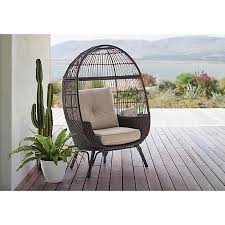 Member S Mark Stationary Egg Chair Brown Sam S Club In 2020 Egg Chair Small Balcony Decor Chair