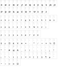Web site bitfontmaker lets you design, create, and download your own fonts. Old English Text Mt Regular Truetype Font