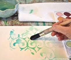 Paint Watercolor Wall Art With Stencils Paint Pattern Watercolor Art Diy Diy Canvas Art Art Diy