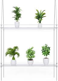 How to make a hanging planter with rope and a bit of ribbon. Amazon Com Kunzite Hanging Window Plant Shelves 20 X6 X34 2 Shelves Home Improvement