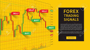 forex trading indicators vector illustration on yellow background