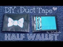 Here's my diy business card holder tutorial using card stock, duct tape, fabric glue, staples and bias tape (i didn't have yellow ribbon). Duct Tape Half Wallet Card Holder How To Socraftastic Youtube