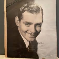 Clark Gable 1930's M-G-M Star in Action Color Photo