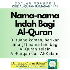 (al qur'an) ini adalah penjelasan (yang sempurna) bagi manusia, agar mereka diberi peringatan dengannya, agar mereka mengetahui bahwa dia adalah tuhan yang maha esa dan agar. Soalan Nombor 2 Kuiz Al Quran Dah Baca Quran Belum Facebook