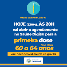 Para agendar a 2ª dose clique aqui. Agendamento Para Vacinacao Contra A Covid 19 Na Faixa Etaria De 60 A 64 Anos Sera Aberto Hoje 23 04 As 20h
