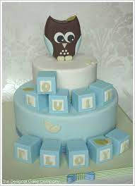Owl Blocks Baby Shower Cake The Cake Blog