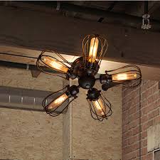 The hunter dempsey flush mount ceiling fan is environmentally friendly as it rotates with quiet action. Vintage Edison Barn Metal Semi Flush Mount Light Max 300w With 5 Lights Black Finish Store Club Cafe Coffee Shop Dining Room Flush Mount Light Flush Mountsemi Flush Lighting Aliexpress