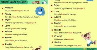 Like Synonyms List Of 95 Synonyms For Like In English 7 E S L Other Ways To Say English Phrases Enjoy Meaning