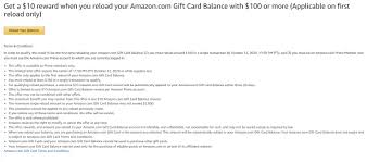 Get bonus points with the amazon prime credit card.current deals now live: Expired Possible 10 Bonus For Loading Amazon Gift Card Balance With 100