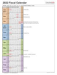 fiscal calendars 2022 free printable word templates