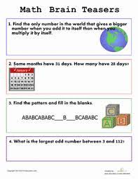 A rebus is a visual word puzzle that uses lateral thinking to find its intended meaning. Easy Brain Teasers For Kids Worksheet Education Com