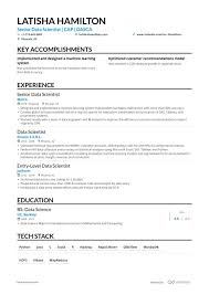 Curriculum vitae ‐ donald sunter. Data Scientist Resume Samples A Step By Step Guide For 2021