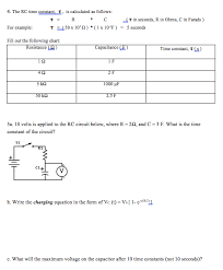 solved 4 the rc time constant i is calculated as follow