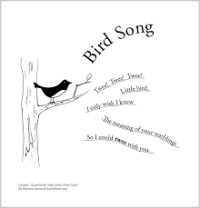 Preschool Bird Songs For Kids Bird Song Poetry For Kids Fear Of Flying Songs