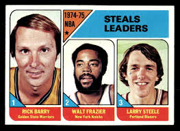 1975-76 Topps #6 NBA Steals Leaders (Rick Barry, Walt Frazier, Larry Steele)