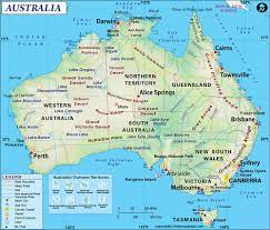 Capital Of Australia On Map Labeled Map Of Australia With States, Capital & Cities