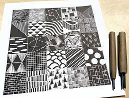 Block printing is a popular printmaking technique that originated in china more than a thousand years ago. 25 Easy Design Ideas For Linoleum Block Printing Patterns Linocut Artist Boarding All Rows Linocut Printmaking Lino Print Pattern Linocut Artists