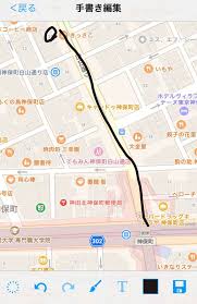 地図に手書きで書き込もう シンプル地図にカラフルな色で書き込める らくがきマップ Iphone Androidスマホアプリ ドットアップス Apps