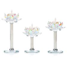 Mit der weißen farbe es färben, die. Elambia Led Kerzen Set 3 Led Teelichte Glas Kerzenhalter Hohe 14 17 22cm Qvc De