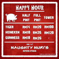 When naughty nuri's opened their first outlet outside bali at desa sri hartamas, we were so excited that we checked it out immediately. Happy Hour Beer Price Picture Of Naughty Nuri S Skudai Tripadvisor