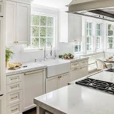 Antique Brass Hardware On Off White Shaker Cabinets White Kitchen Faucet New Kitchen Cabinets Small Kitchen Cabinets