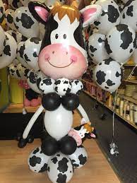 Cow Character Balloons Balloon Bouquets Cow Prints Farm Animals Birthday Party Farm Theme Birthday Cow Baby Showers
