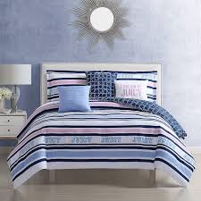 I've been trying for years to find out about the large painting with no luck. Amazon Com Juicy Couture Blair Stripe Reversible Bedding Set Queen Size Blue Pink White Stripes Logo And Abstract Print 6 Piece Set Includes 1 90 Inch X 90 Inch