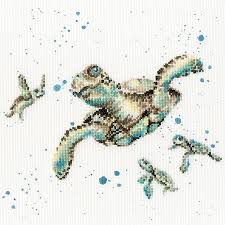 Lapghans are fantastic beginner blanket patterns because they are smaller than a traditional afghan! Xhd64 Swimming School Turtle Cross Stitch By Bothy Threads For Wrendale Designs