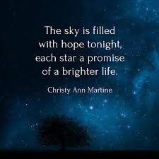 The Sky Is Filled With Hope Tonight Each Star A Promise Of A Brighter Life Christy Ann Martine Hope Quotes Nature Lover Quotes Star Quotes Hope Quotes