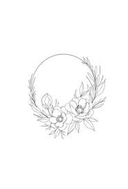 Painting Flower Wreath Hand Drawn 55 Ideas Flower Wreath Illustration Flower Sketches Flower Drawing Design