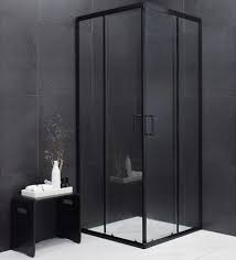 Mexen Rio Square Shower Enclosure 5mm Transparent Glass With A Black Square Shower Enclosures Simple Bathroom Decor Shower Enclosure