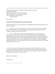 Universiti tun hussein onn malay (uthm) (9 217,03 km) 86400 parit raja, johor, malaysia. Surat Rasmi Memohon Silibus Kursus