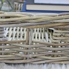 Extra large (more than 18 w) lagrange tray. Grey Buff Rattan Xl Wicker Basket Footstool Tray The Basket Company
