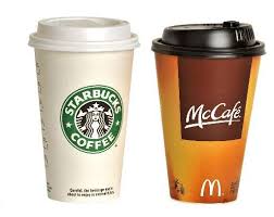 Cup sizes at fast food. Review Mcdonald S Versus Starbucks Coffee