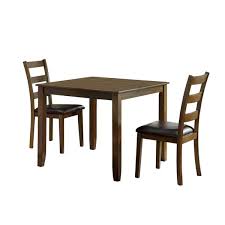 Dining set (32 round bistro table and 2 dining chairs), created for macy's. Furniture Of America Chesterton 3 Piece Walnut And Dark Brown Dining Table Set Idf 3770t 3pk The Home Depot