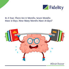 What months have only 31 days? Fidelity Bank On Twitter Remember The Rhyme 30 Days Hath September Now Tell Us How Many Months Have 28 Days Brainteaser