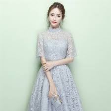 グレー七分袖レースミモレ丈花柄ミディアムドレスパーティードレスワンピースカラードレス二次会演奏会披露宴結婚式発表会忘年会代引可 パーティードレス パーティードレス ミモレ丈 ワンピース ドレス