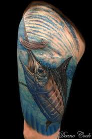 Salt water tattoo is an artist owned and operated, full service tattoo parlor located in virginia beach, va. Natural Looking Colored Big Ocean Fish Tattoo On Shoulder Tattooimages Biz