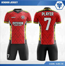 Model warna hijau line gradasi hijau dan kuning. Desain Baju Futsal Warna Merah Hitam Digital Printing Vendor Jersey Printing