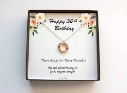If you think a necklace would make the perfect gift for your girlfriend or fiancée, you'll find tons of romantic jewellery to celebrate a special occasion. 30th Birthday For Her 30th Birthday Gift 30 Birthday For Women Gifts Three Rings Three Decades Necklace Mom Birthday Gift 30th Birthday Gifts Gifts For Mom