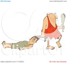 In fact no cavemen ever existed so dragging is a moot point. Cartoon Of A Abusive Caveman Dragging A Battered Woman By Her Hair Royalty Free Vector Clipart By Djart 1144042