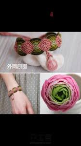仿外网粉色花朵手绳第1步 macrame diy macrame bracelets macrame projects
